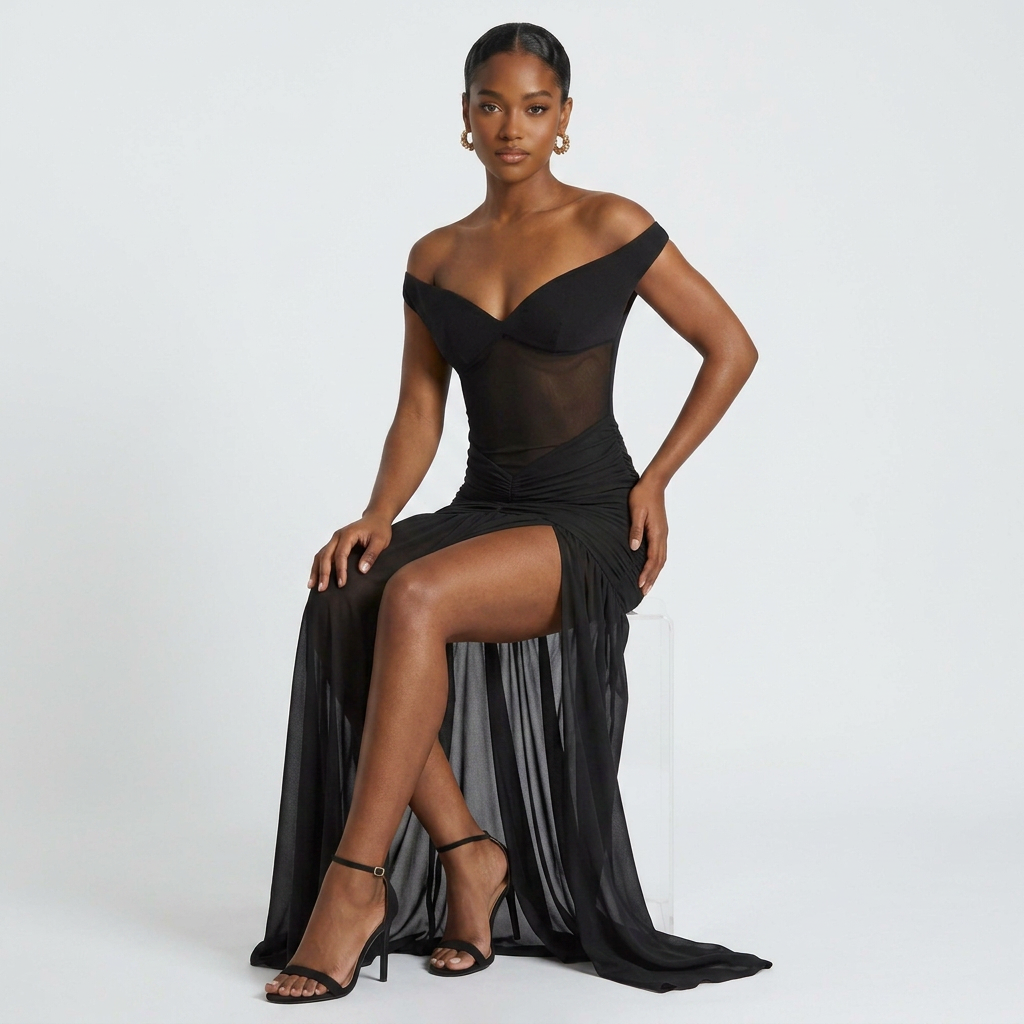 Robe Éclipse – Robe longue dos nu fendue