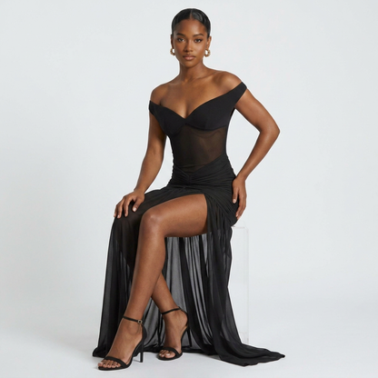 Robe Éclipse – Robe longue dos nu fendue
